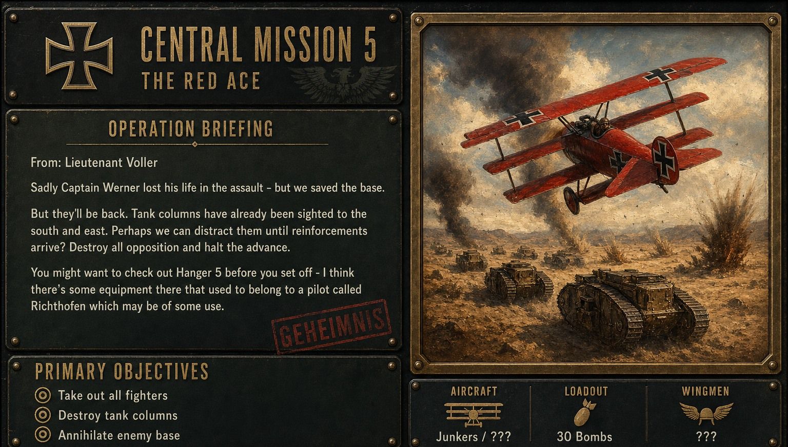 Briefing painting for The Red Ace