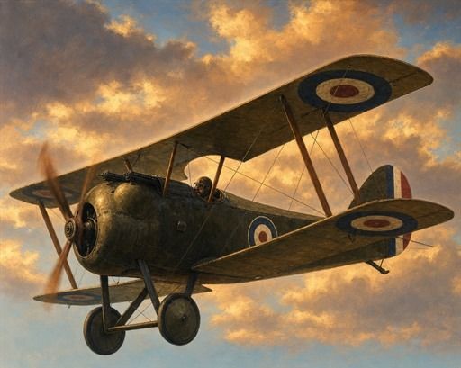Painted portrait of the Sopwith Camel