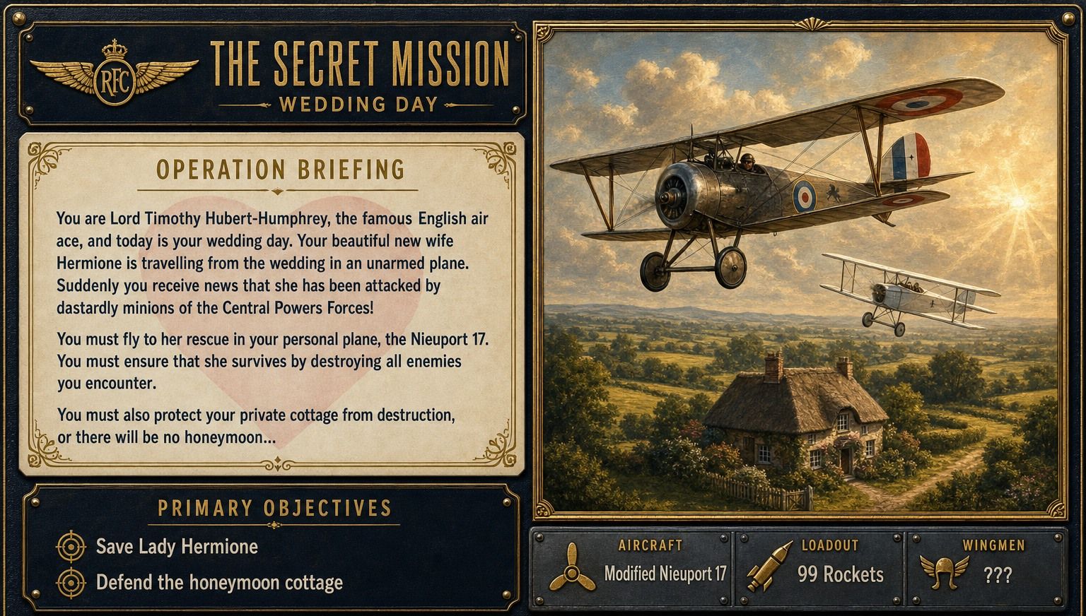 Briefing painting for THE SECRET MISSION